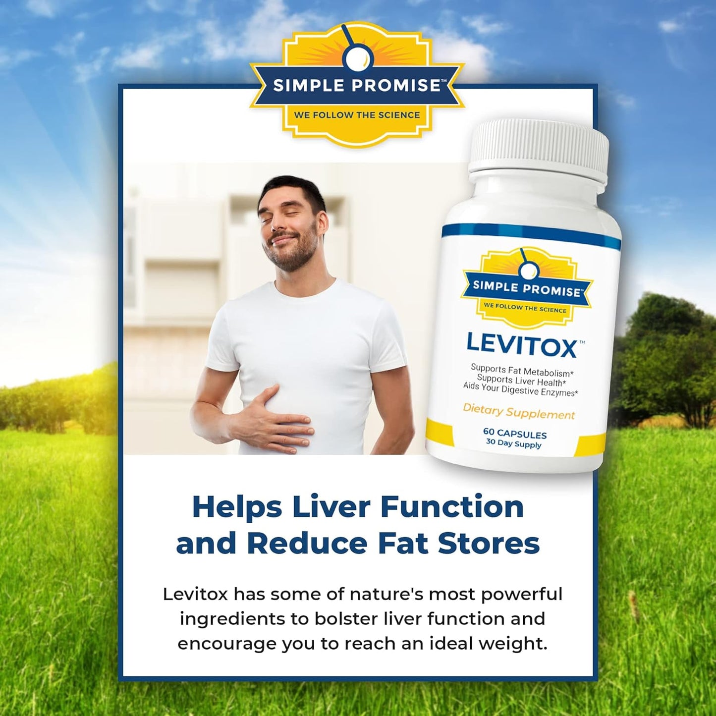 Levitox: Advanced Weight and Liver Support Supplement with Digestive Enzymes - 60 Capsules