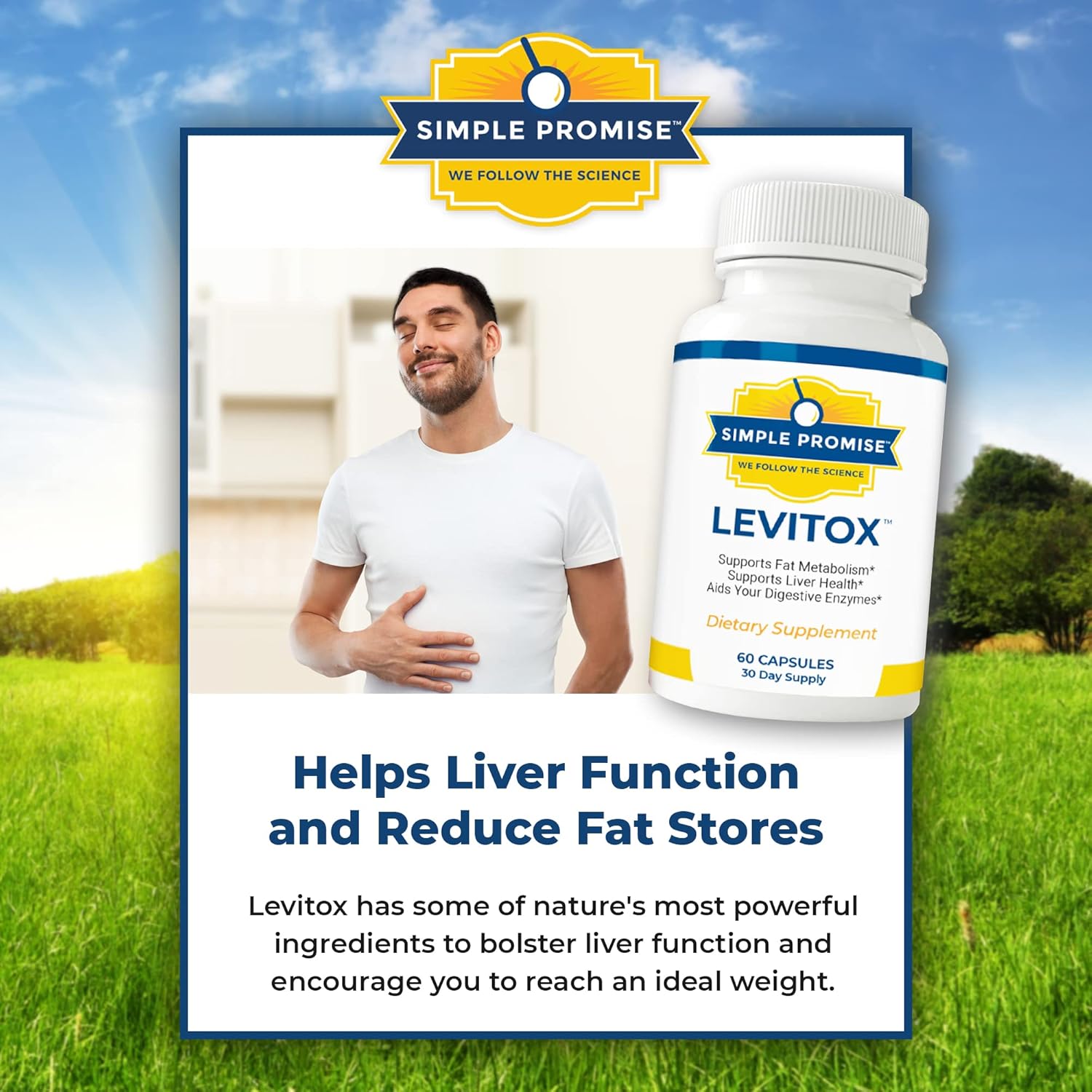 Levitox: Advanced Weight and Liver Support Supplement with Digestive Enzymes - 60 Capsules