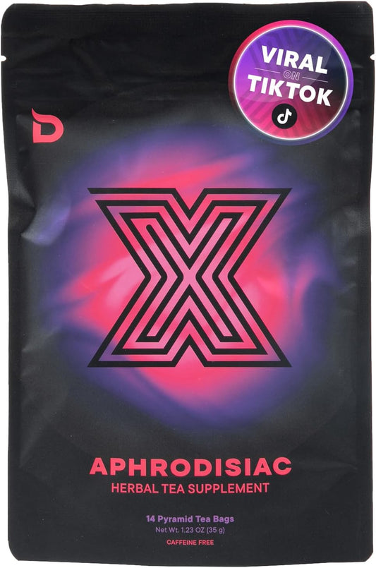 Libido-Boosting Aphrodisiac Tea for Couples - Gluten, Sugar, and Caffeine-Free - Horny Goat Weed, Fenugreek, Butterfly Pea Flower, and Hibiscus Blend