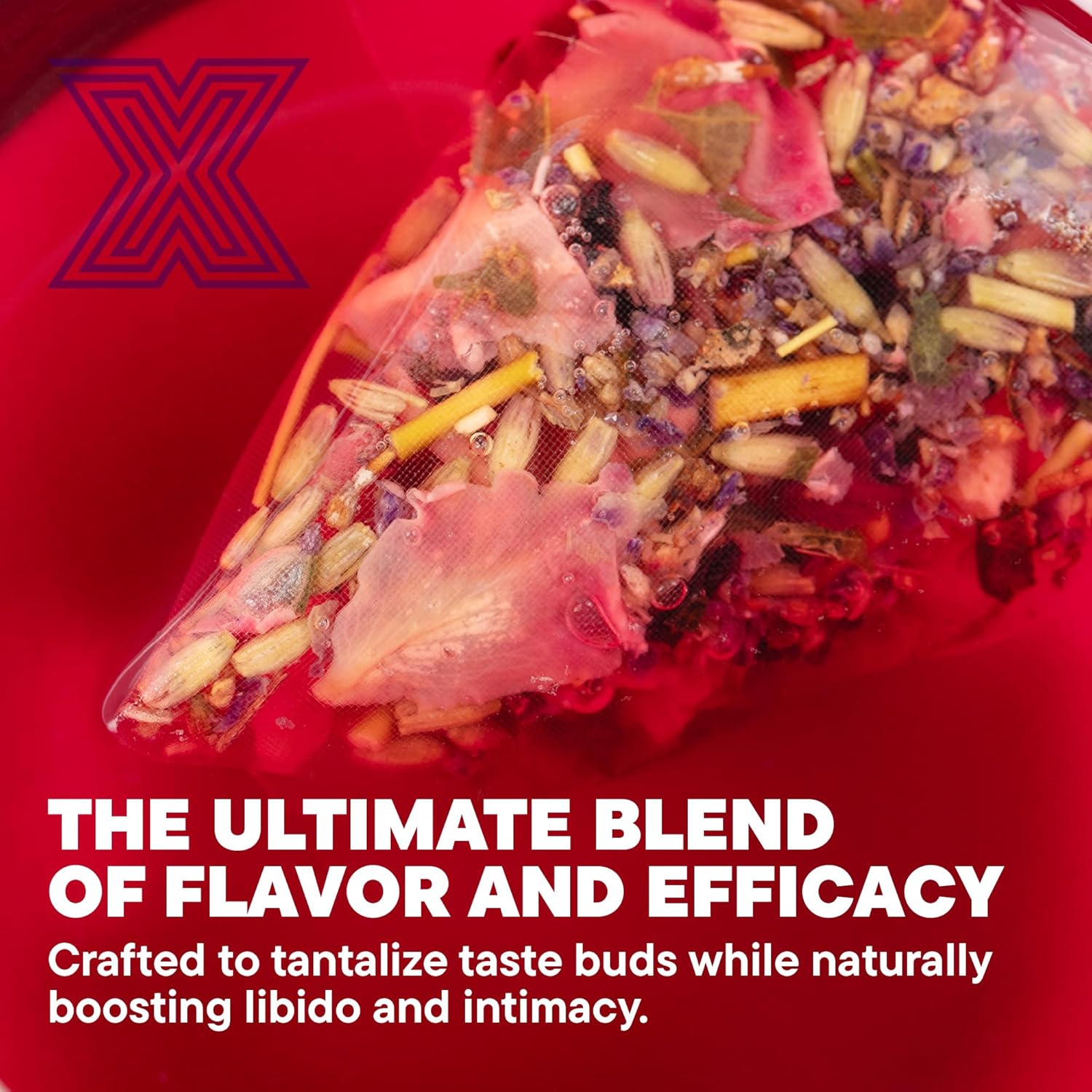 Libido-Boosting Aphrodisiac Tea for Couples - Gluten, Sugar, and Caffeine-Free - Horny Goat Weed, Fenugreek, Butterfly Pea Flower, and Hibiscus Blend