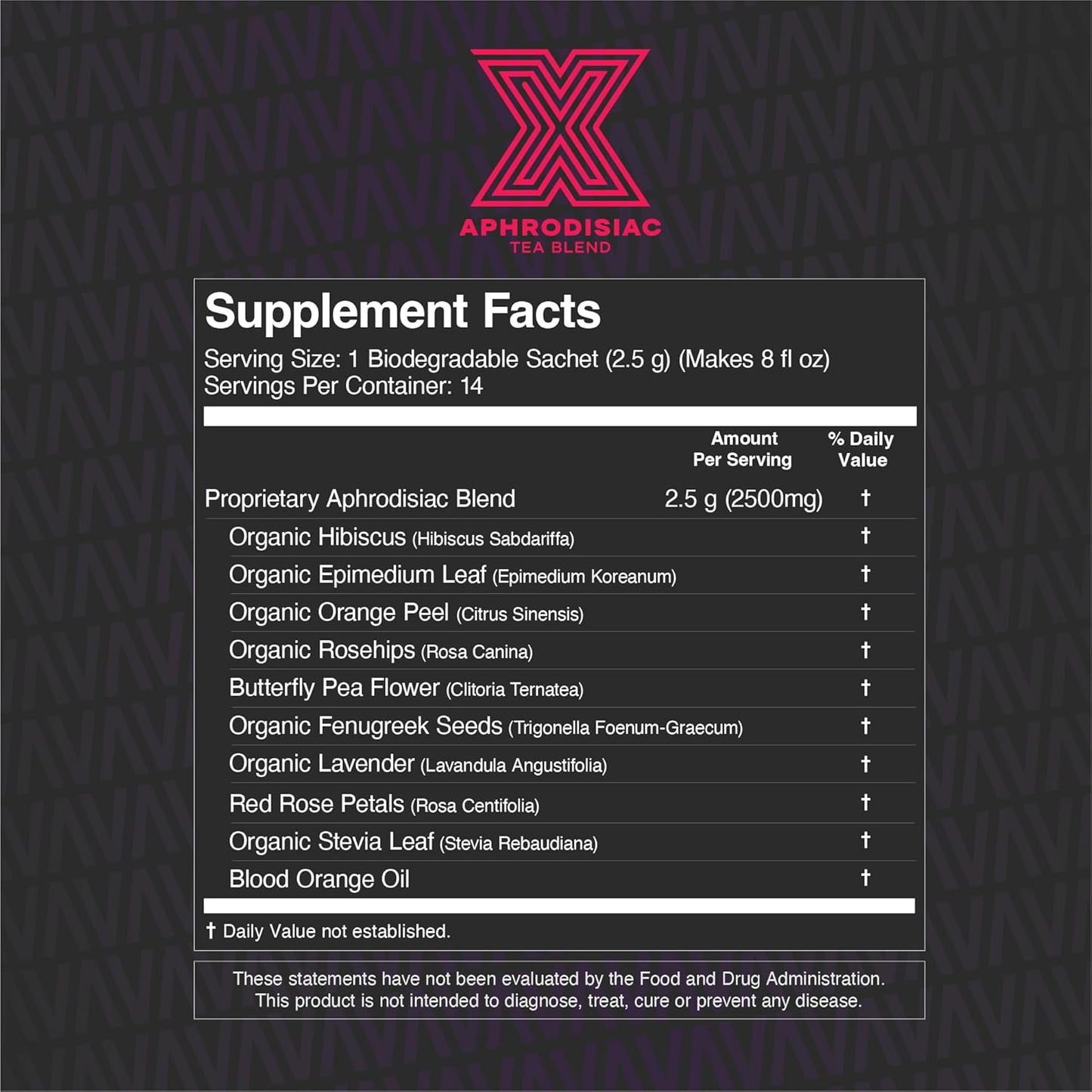 Libido-Boosting Aphrodisiac Tea for Couples - Gluten, Sugar, and Caffeine-Free - Horny Goat Weed, Fenugreek, Butterfly Pea Flower, and Hibiscus Blend