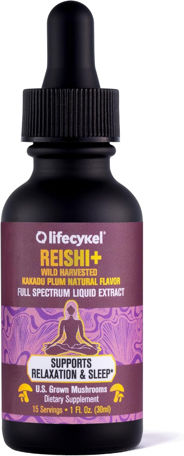 Life Cykel Lifecykel Reishi Mushroom Extract with Wild Kakadu Plum for Immune & Sleep Support - Vitamin-C Rich Adaptogen Drops