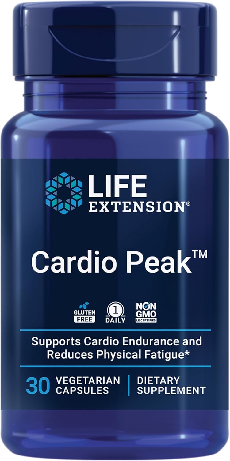 Life Extension Cardio Peak Arjuna Supplement for Heart Health, 30 Capsules, Non-GMO, Vegetarian, Gluten Free