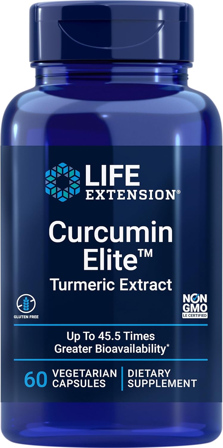 Life Extension Curcumin Elite Turmeric Extract - Supports Inflammatory, Immune, and Heart Health - 60 Capsules, 2 Month Supply