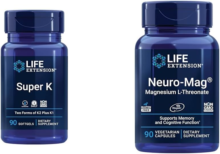 Life Extension Super K with Vitamin K1, K2 mk-7, K2 mk-4 & Neuro-Mag Magnesium L-Threonate