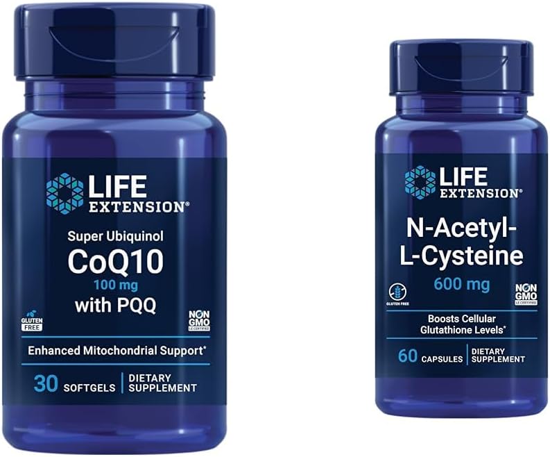Life Extension Super Ubiquinol CoQ10 with PQQ and NAC for Immune, Respiratory, and Liver Health