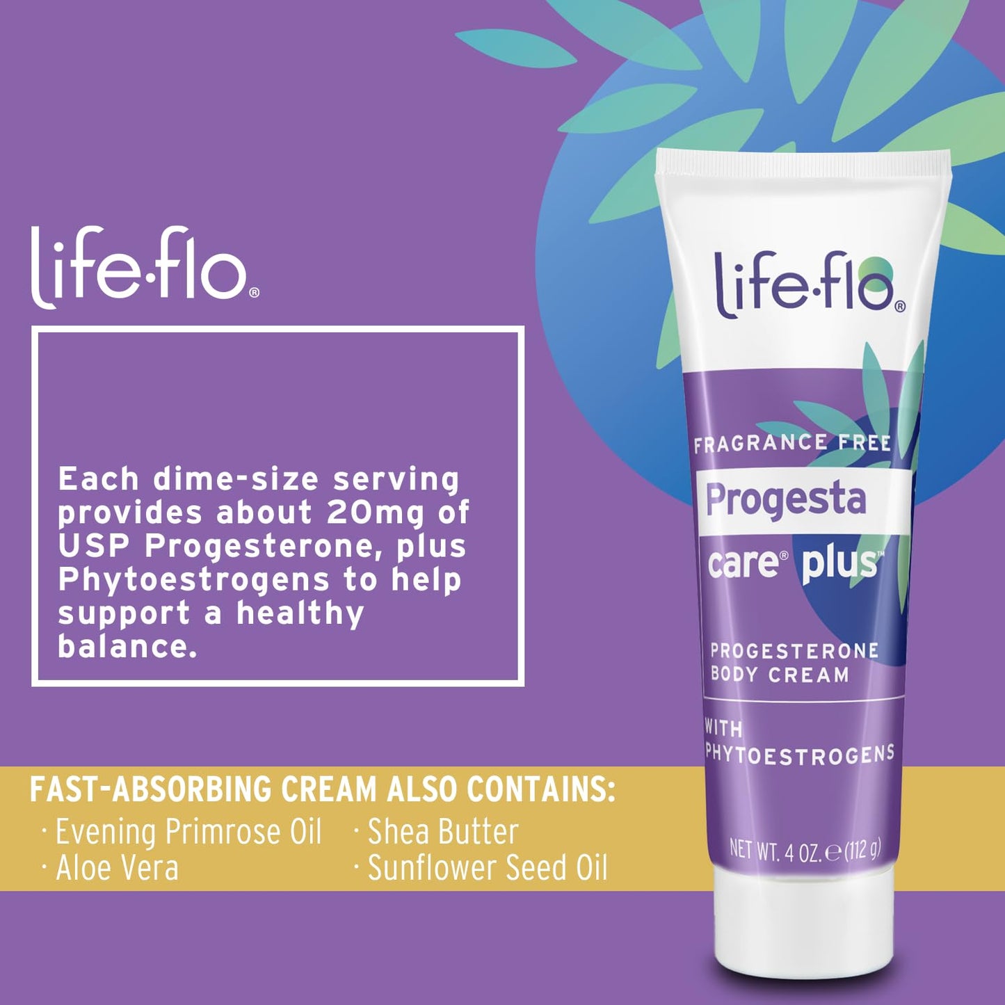 Life-Flo Progesta-Care Plus - Progesterone Cream for Women with Phytoestrogens - Supports Healthy Balance - Fragrance Free - 4oz