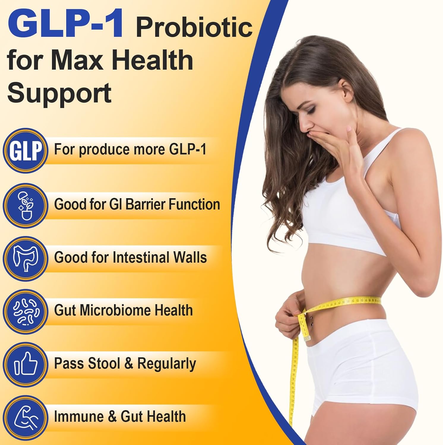Lifeatlas Akkermansia Probiotic Supplement | 300 Billion AFU for Gut Health & Immunity | GLP-1 Production Support | 60 Capsules