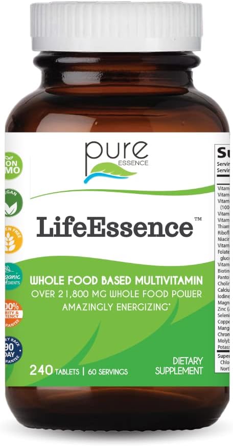 LifeEssence Multivitamin for Women and Men - Herbal Supplement with Vitamin D, B12, Biotin - Whole Foods Formula (240 Tablets)