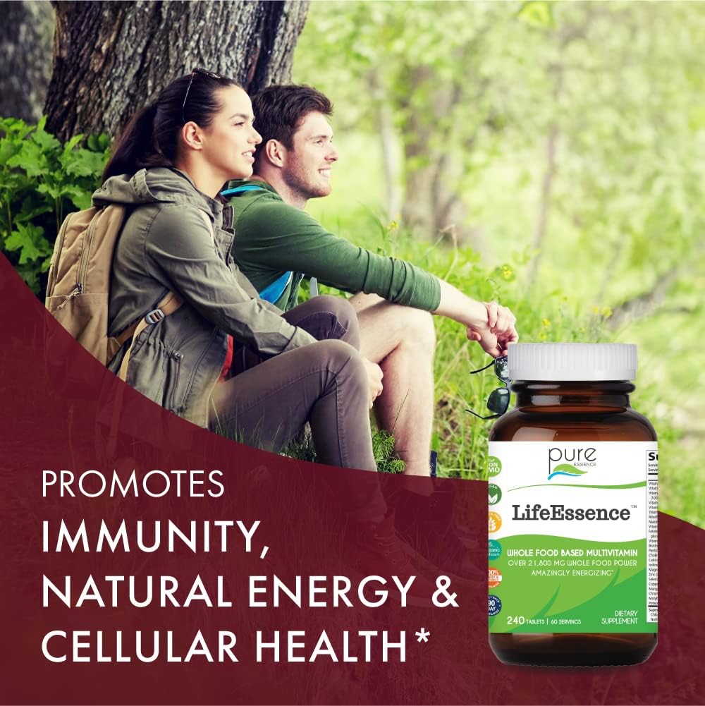 LifeEssence Multivitamin for Women and Men - Herbal Supplement with Vitamin D, B12, Biotin - Whole Foods Formula (240 Tablets)