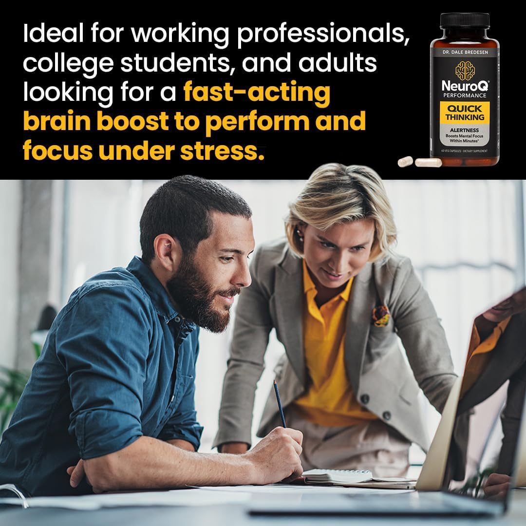 LifeSeasons NeuroQ Focus and Alertness Supplement - Enhances Mental Clarity with L-Theanine, Caffeine, L-Tyrosine, and Beta-Alanine - 60 Capsules