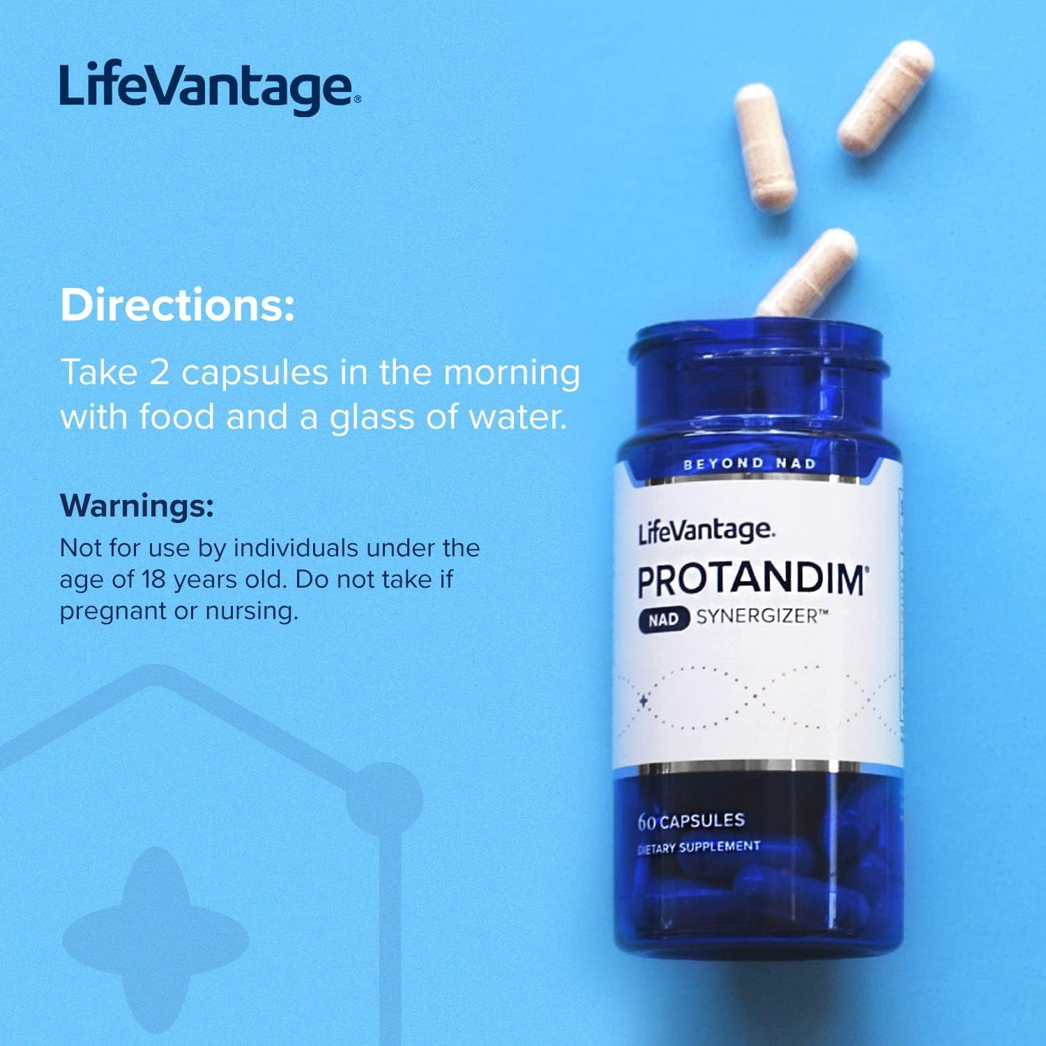 LifeVantage Protandim NAD Synergizer: 60 Capsules, Supports Healthy Vascular System, Energy, Focus, Cellular Health