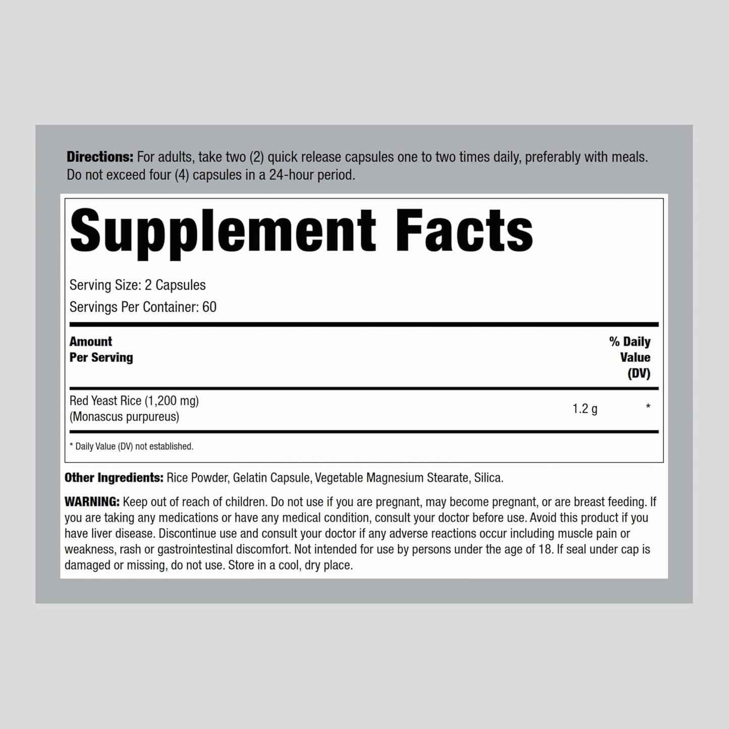 Lindberg Red Yeast Rice Capsules 600mg | 120 Count | Non-GMO, Gluten Free Traditional Herb Supplement