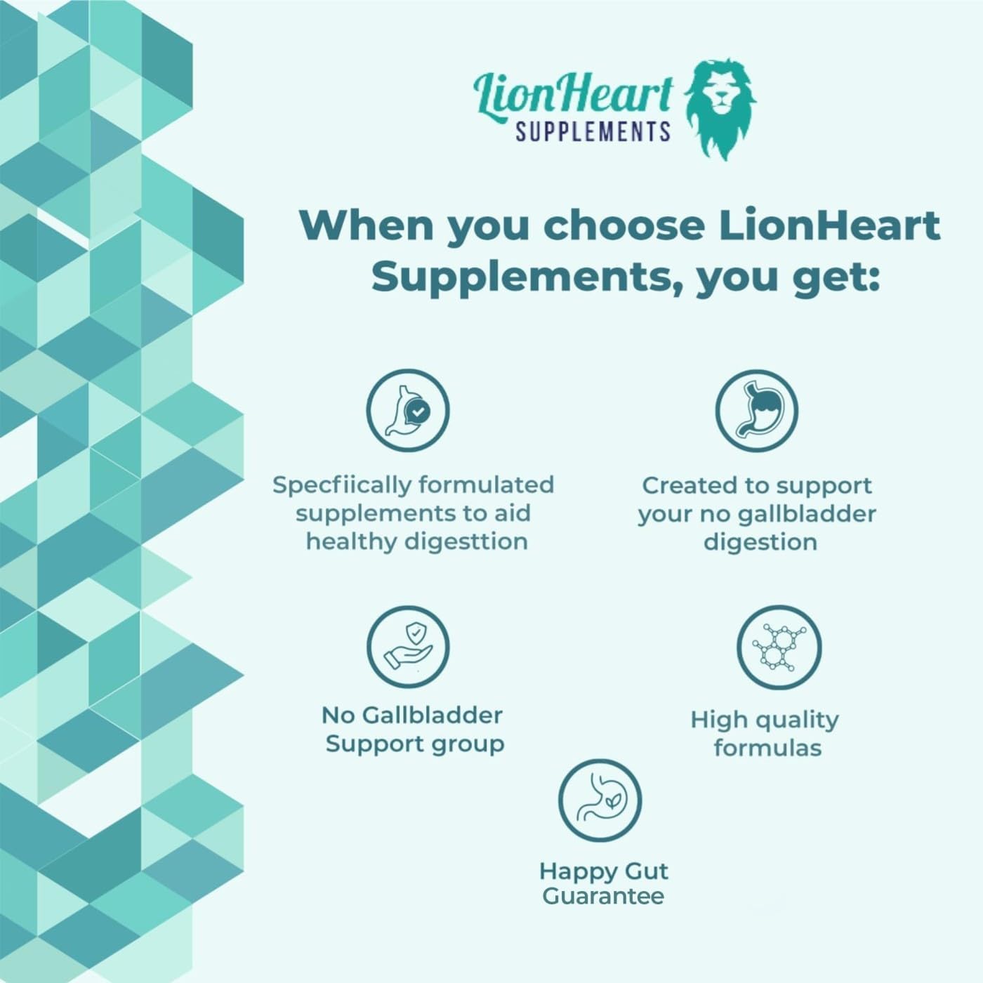 LionHeart Supplements Probiotic for Regular Bowel Movements - IBS & Constipation Relief - 60 Capsules for Men and Women