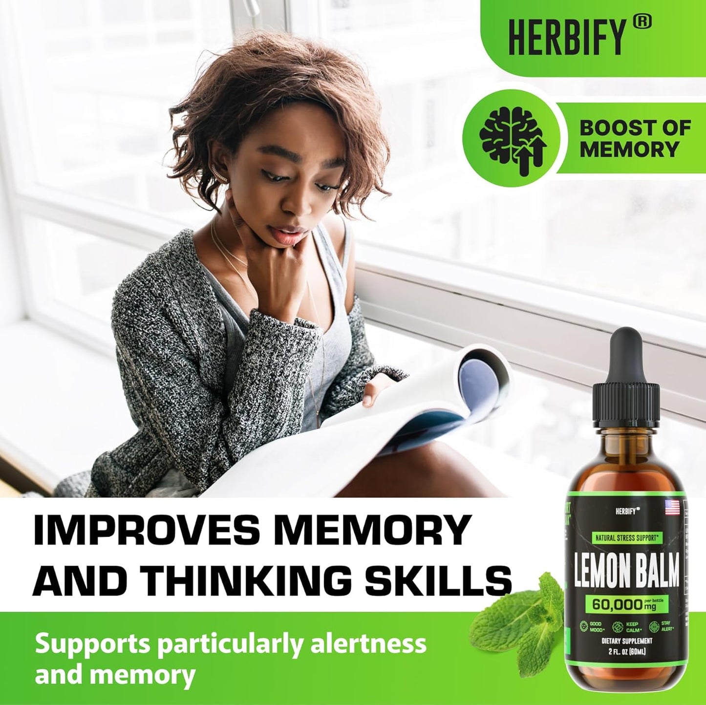 Lions Mane and Lemon Balm Bundle - Herbal Drops for Brain and Immune Health