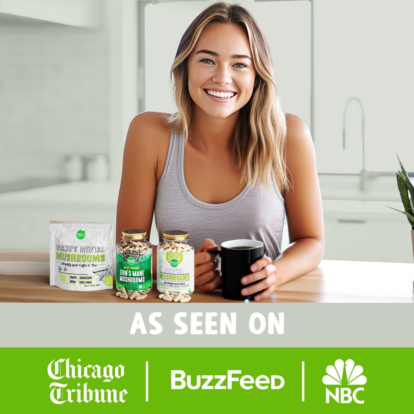 Lion's Mane Capsules and Mental Mushrooms Powder Bundle by Maju Superfoods