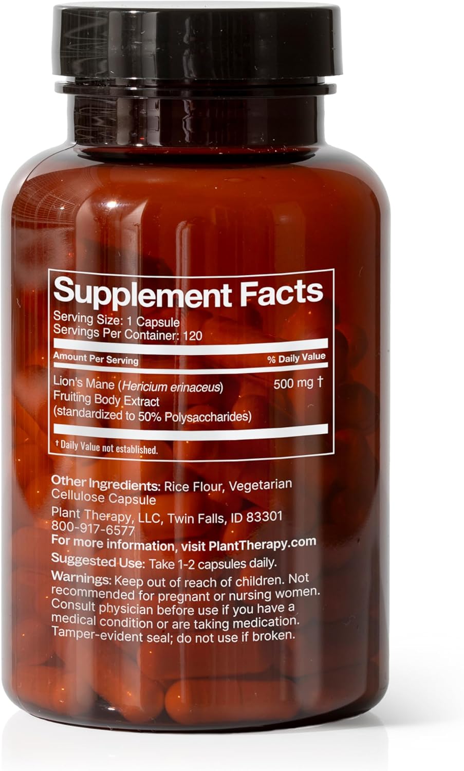 Lion's Mane & Tart Cherry with Elderberry Herbal Supplement Capsules for Plant Therapy