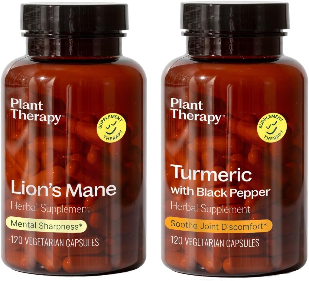 Lion's Mane & Turmeric Capsules with Black Pepper for Herbal Support