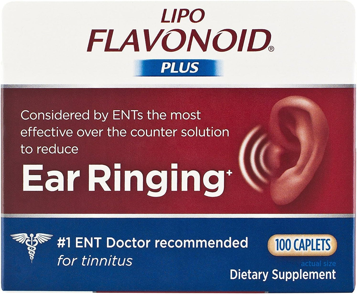 Lipo-Flavonoid Plus 100 Count Dietary Supplement for Ear Health - Pack of 2