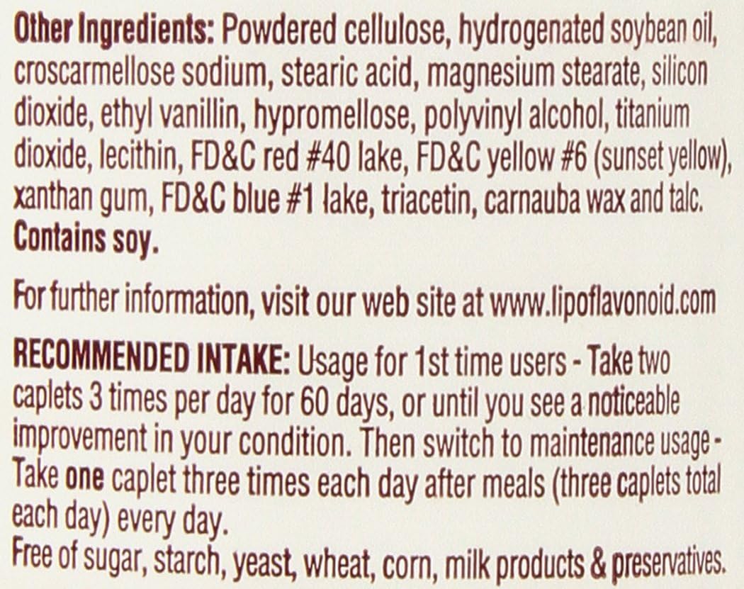 Lipo-Flavonoid Plus 100 Count Dietary Supplement for Ear Health - Pack of 2