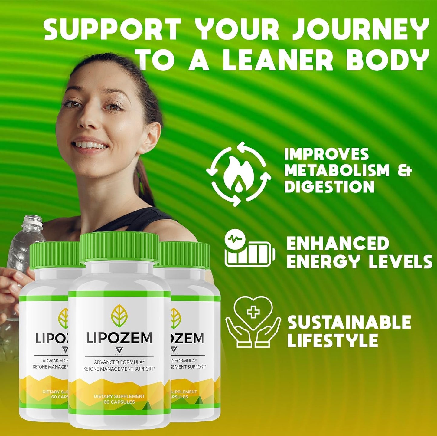 Lipo Zem Plus Maximum Keto Formula Fitness Capsules (3 Pack) for Advanced Strength Keto Support (180 Capsules)