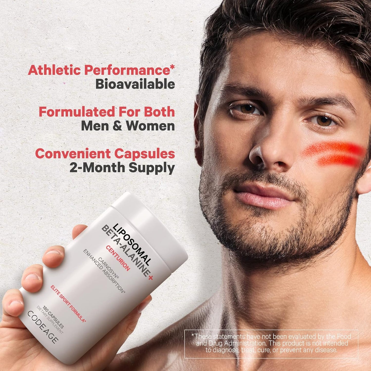 Liposomal Beta-Alanine Supplement 180 Capsules - CarnoSyn B-Alanine - Non-GMO - 2-Month Supply for Pre and Post Workout