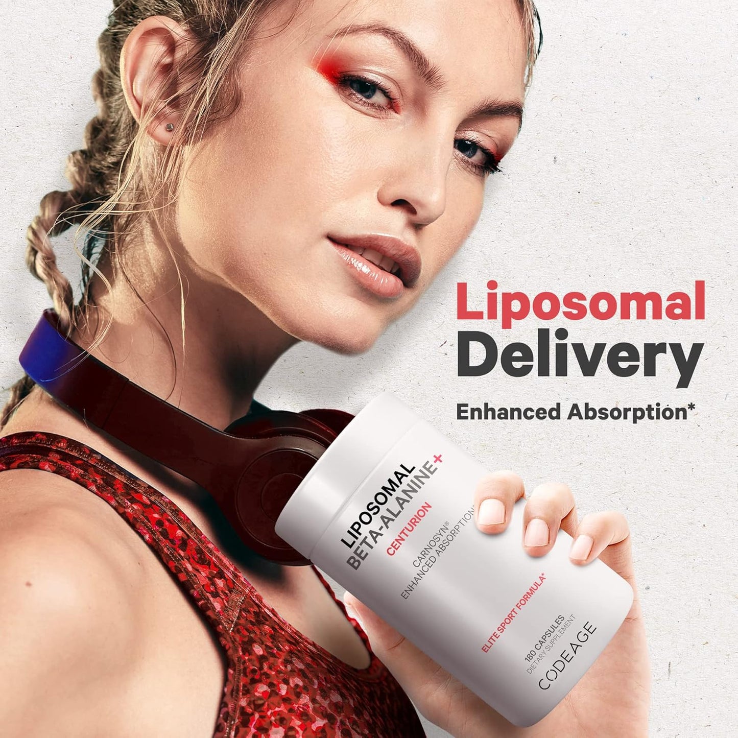 Liposomal Beta-Alanine Supplement 180 Capsules - CarnoSyn B-Alanine - Non-GMO - 2-Month Supply for Pre and Post Workout