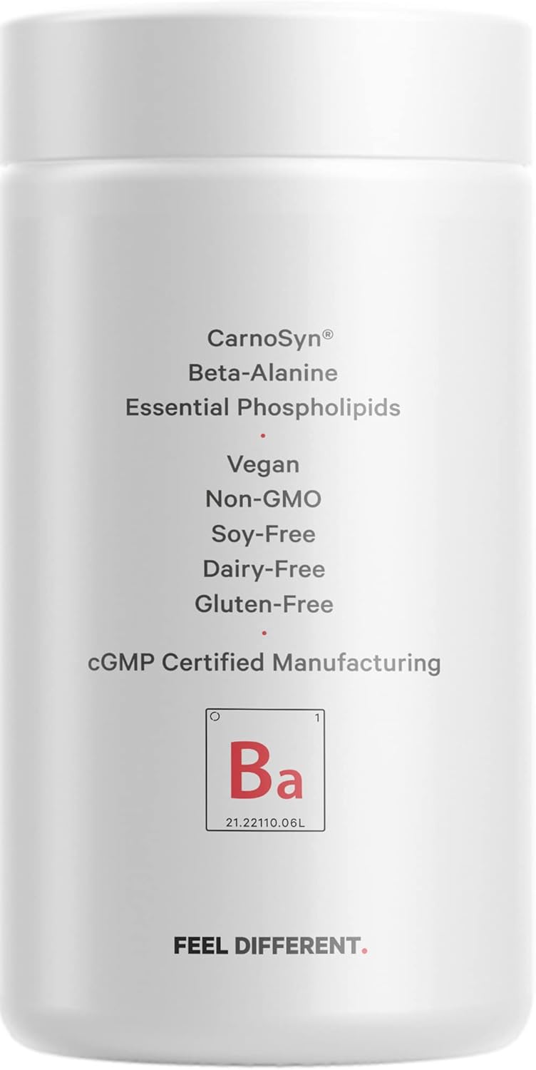 Liposomal Beta-Alanine Supplement 180 Capsules - CarnoSyn B-Alanine - Non-GMO - 2-Month Supply for Pre and Post Workout