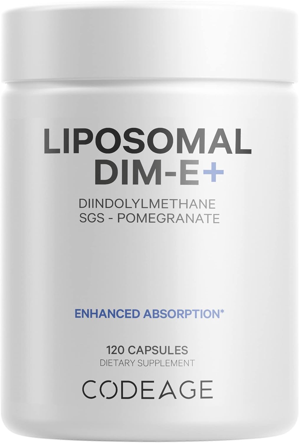 Liposomal DIM Supplement with SGS, Pomegranate, Broccoli, Vitamin E - 4 Month Supply - Gluten-Free - 120 Capsules