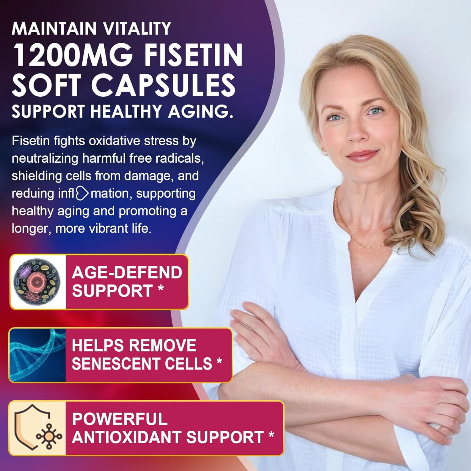 Liposomal Fisetin Softgels 1200mg + CoQ10-200mg Softgels Combo Pack