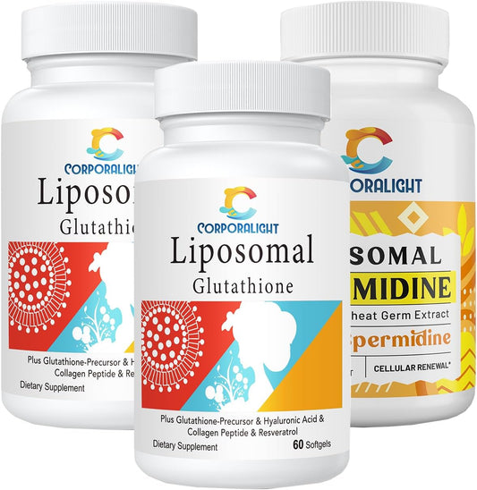 Liposomal Glutathione and Spermidine Supplements - Non-GMO Formula for Enhanced Wellness