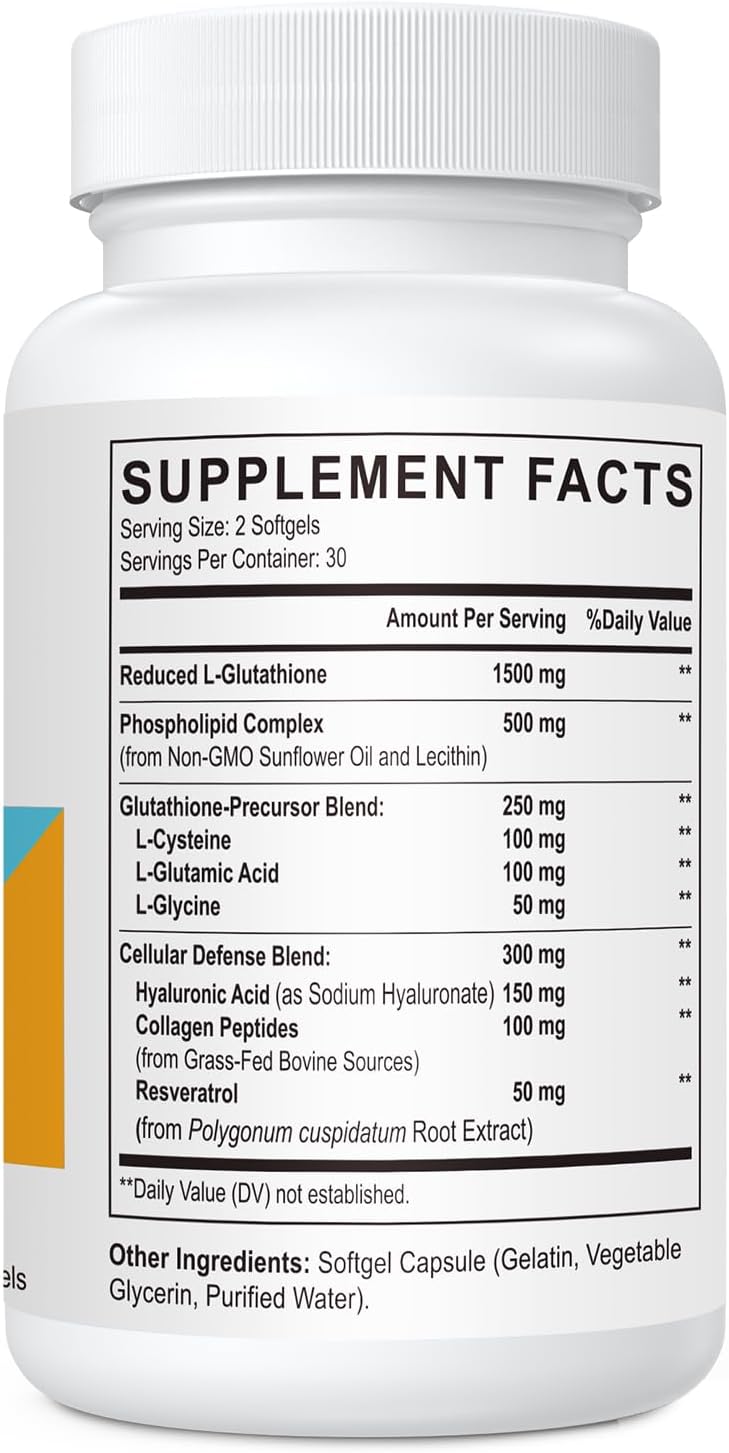Liposomal Glutathione and Spermidine Supplements - Non-GMO Formula for Enhanced Wellness