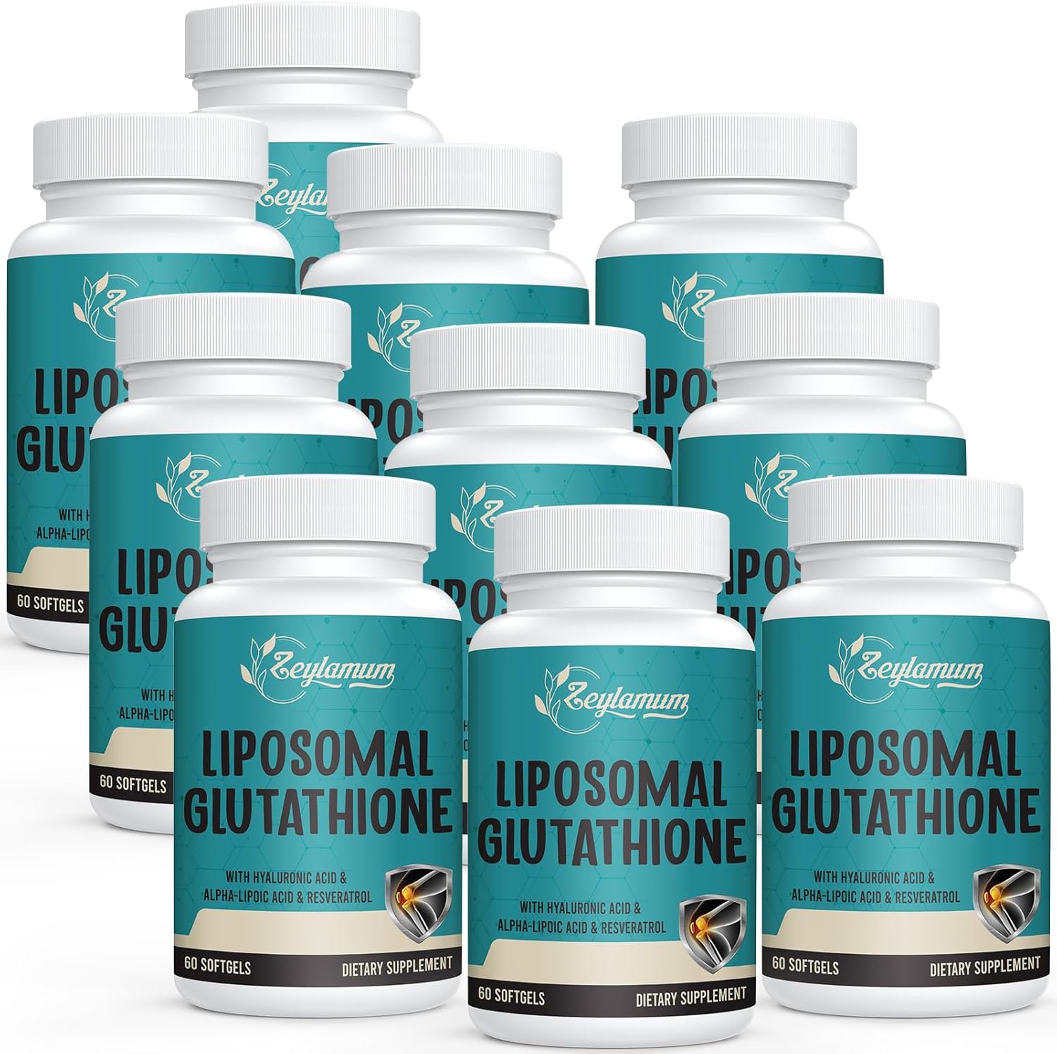 Liposomal Glutathione Softgels 2400 MG - High Absorption Formula with Hyaluronic Acid, Resveratrol, and Antioxidants - 600 Softgels for Detox and Immune Support