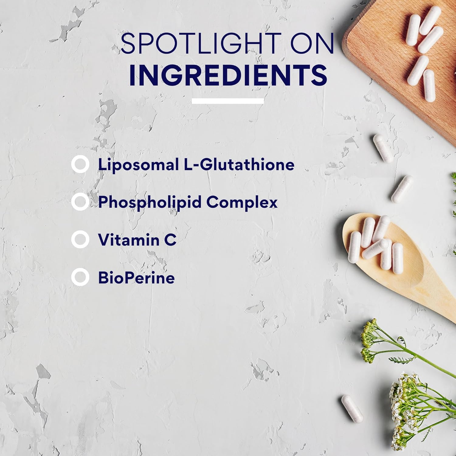 Liposomal Glutathione Supplement with Vitamin C & Bioperine - 60 Capsules (500mg) - Research Verified® Formula