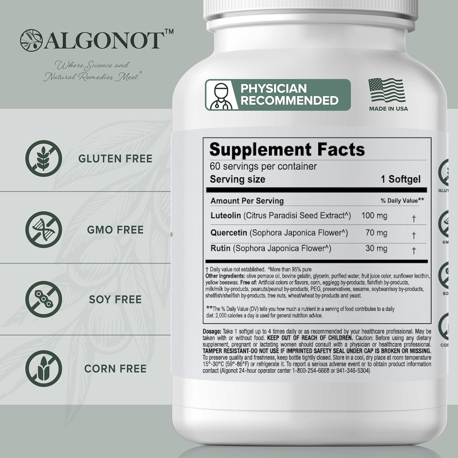 Liposomal Luteolin with Olive Pomace Oil: All-Natural NeuroProtek Supplement for Body and Mind Harmony