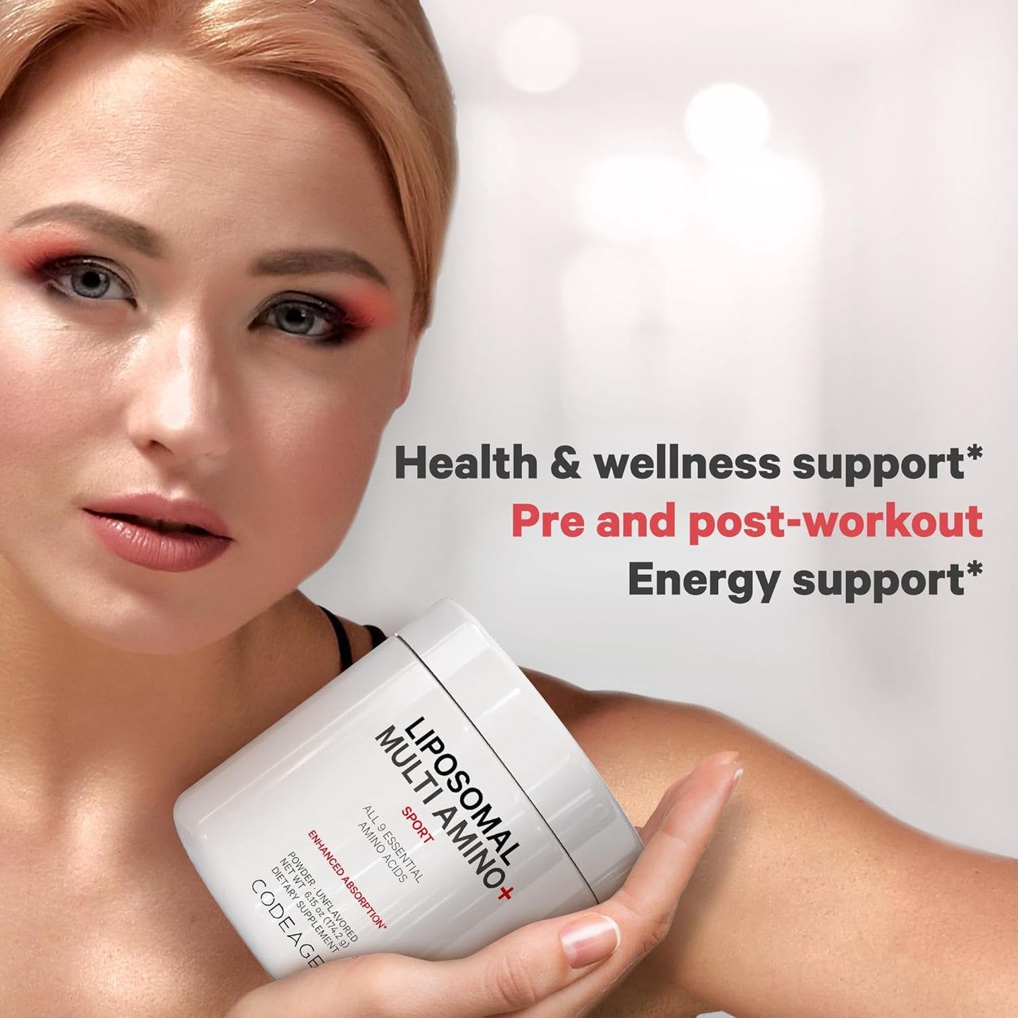 Liposomal Multi Amino Powder Supplement with BCAA & EAA - All 9 Essential Amino Acids, Pre & Post Workout, Unflavored - Non-GMO - 6.15 oz
