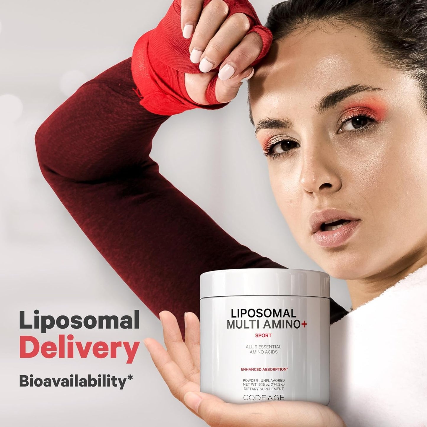 Liposomal Multi Amino Powder Supplement with BCAA & EAA - All 9 Essential Amino Acids, Pre & Post Workout, Unflavored - Non-GMO - 6.15 oz