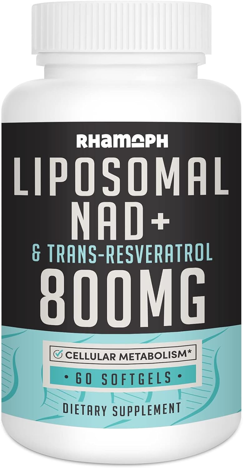 Liposomal NAD+ Boosting Supplement with Trans-Resveratrol for Healthy Aging - 60 Softgels