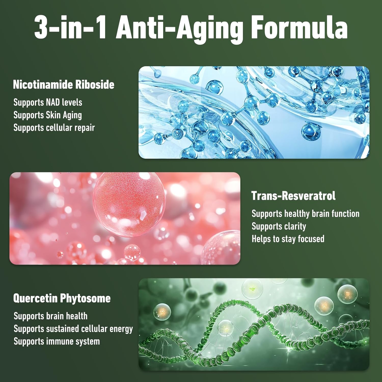 Liposomal NAD Nicotinamide Riboside Resveratrol Supplement - 80 Capsules for Anti-Aging, Energy, and Focus Boost