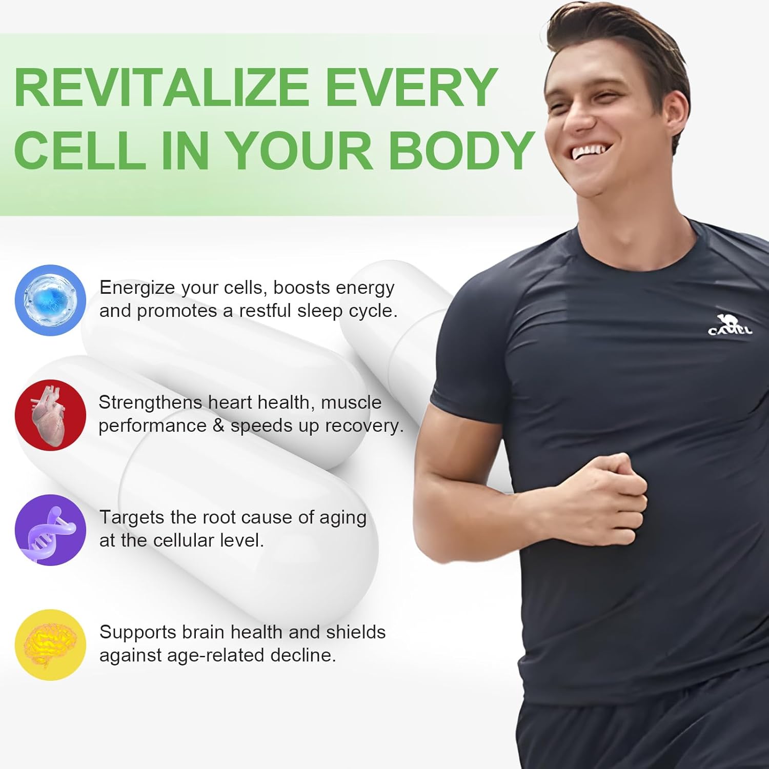 Liposomal NAD+ Supplement with Nicotinamide Riboside & Resveratrol for Cellular Health - 80 Capsules