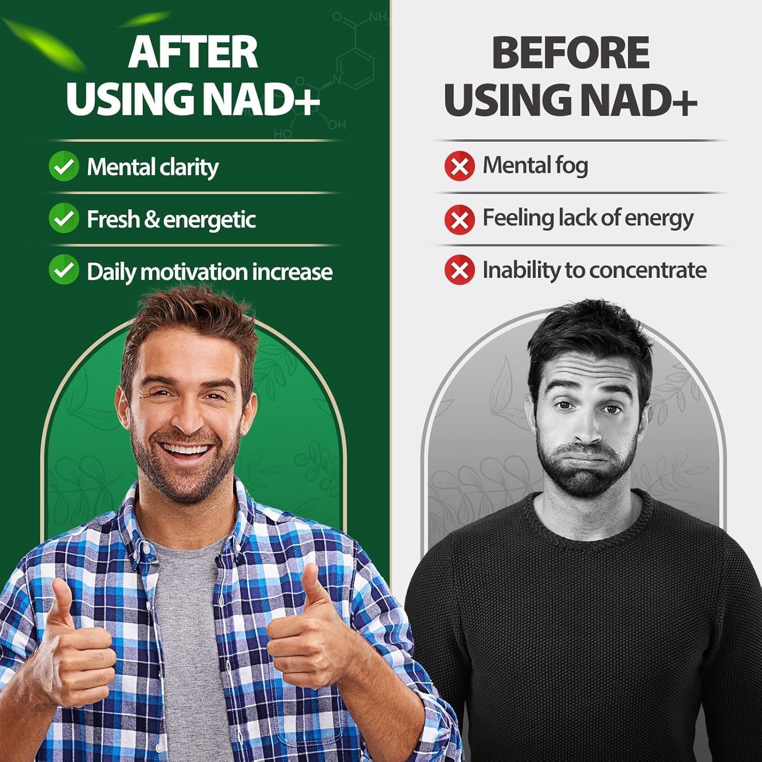 Liposomal NAD+ Supplement with NR, Resveratrol, Quercetin - Energy & Focus Support for Women and Men - 80 Capsules