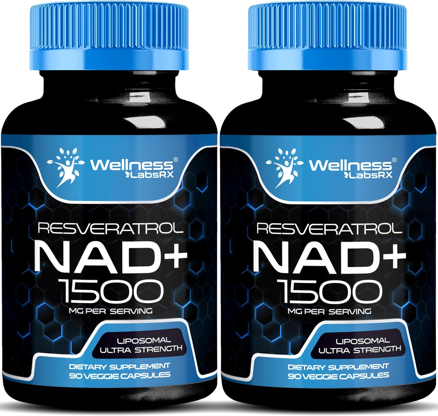 Liposomal NAD+ Supplement with Resveratrol, 1500mg - Ultra Strength Capsules for Cellular Health, Stamina, and Healthy Aging - USA Made (2 Pack)