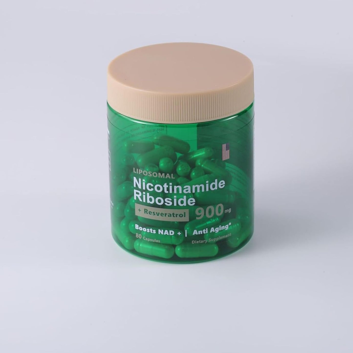 Liposomal NAD+ Supplement with Resveratrol and Quercetin - Anti-Aging and Energy Boost - 80 Capsules