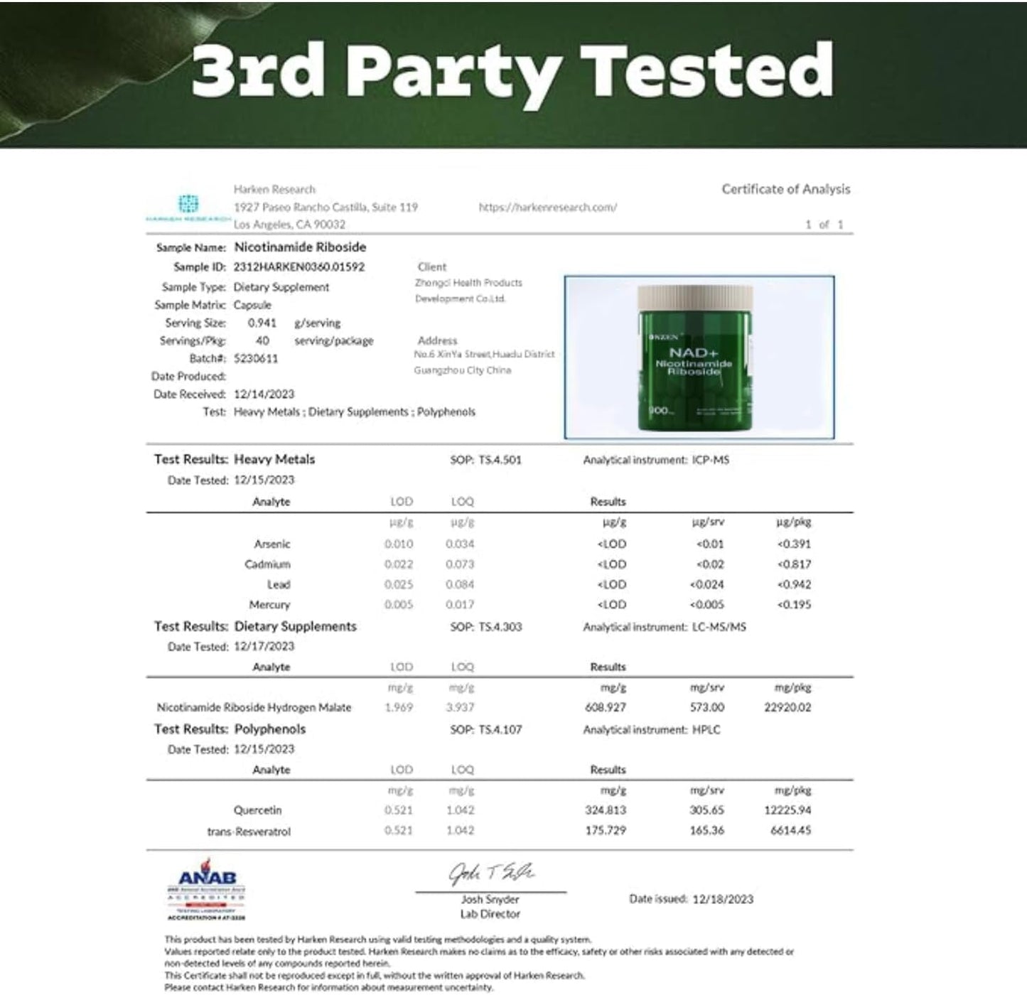 Liposomal NAD+ Supplement with Resveratrol & Quercetin - 900mg Nicotinamide Riboside - 80 Capsules - for Men and Women