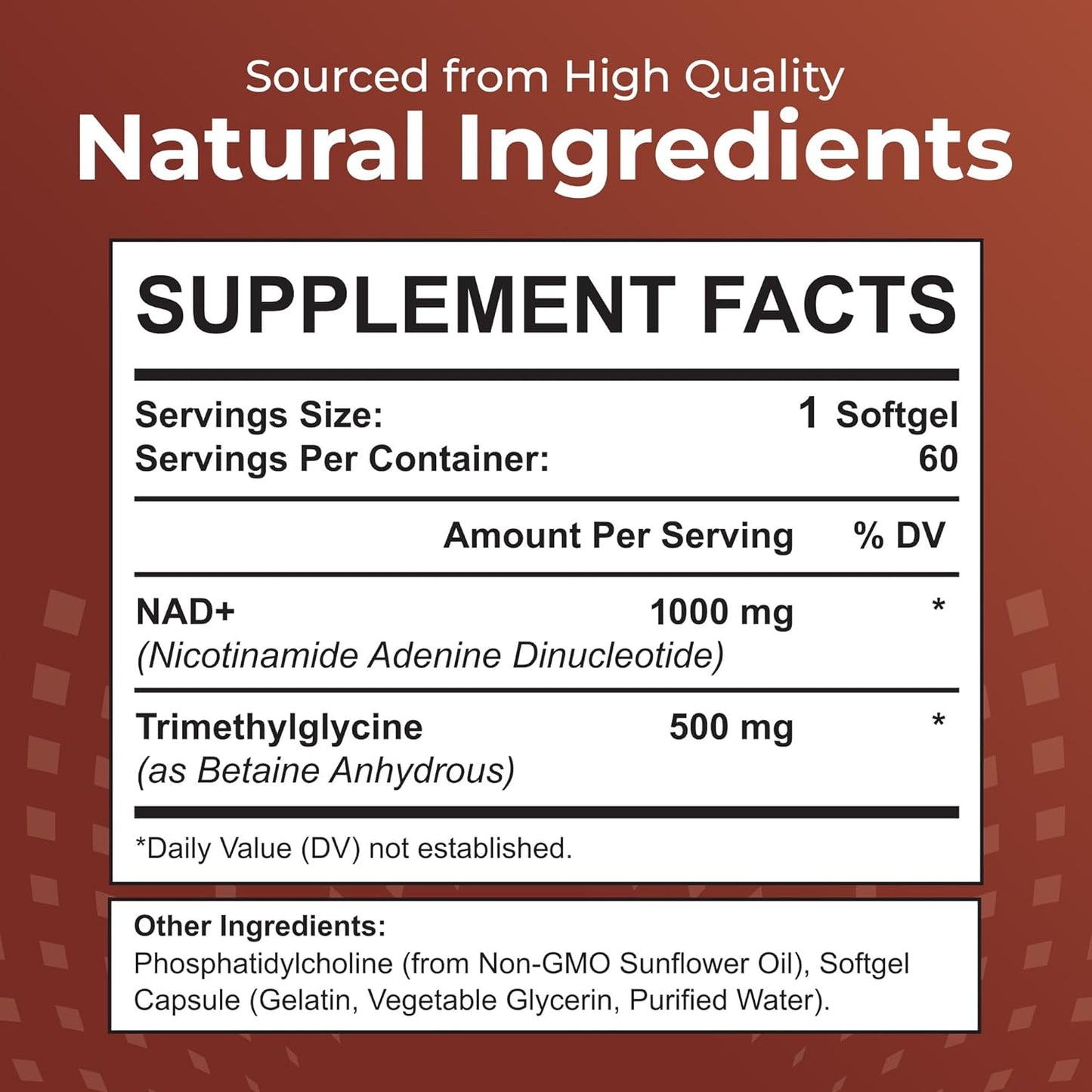 Liposomal NAD+ with TMG - Daily Wellness Supplement - 60 Softgels by Nutraworx