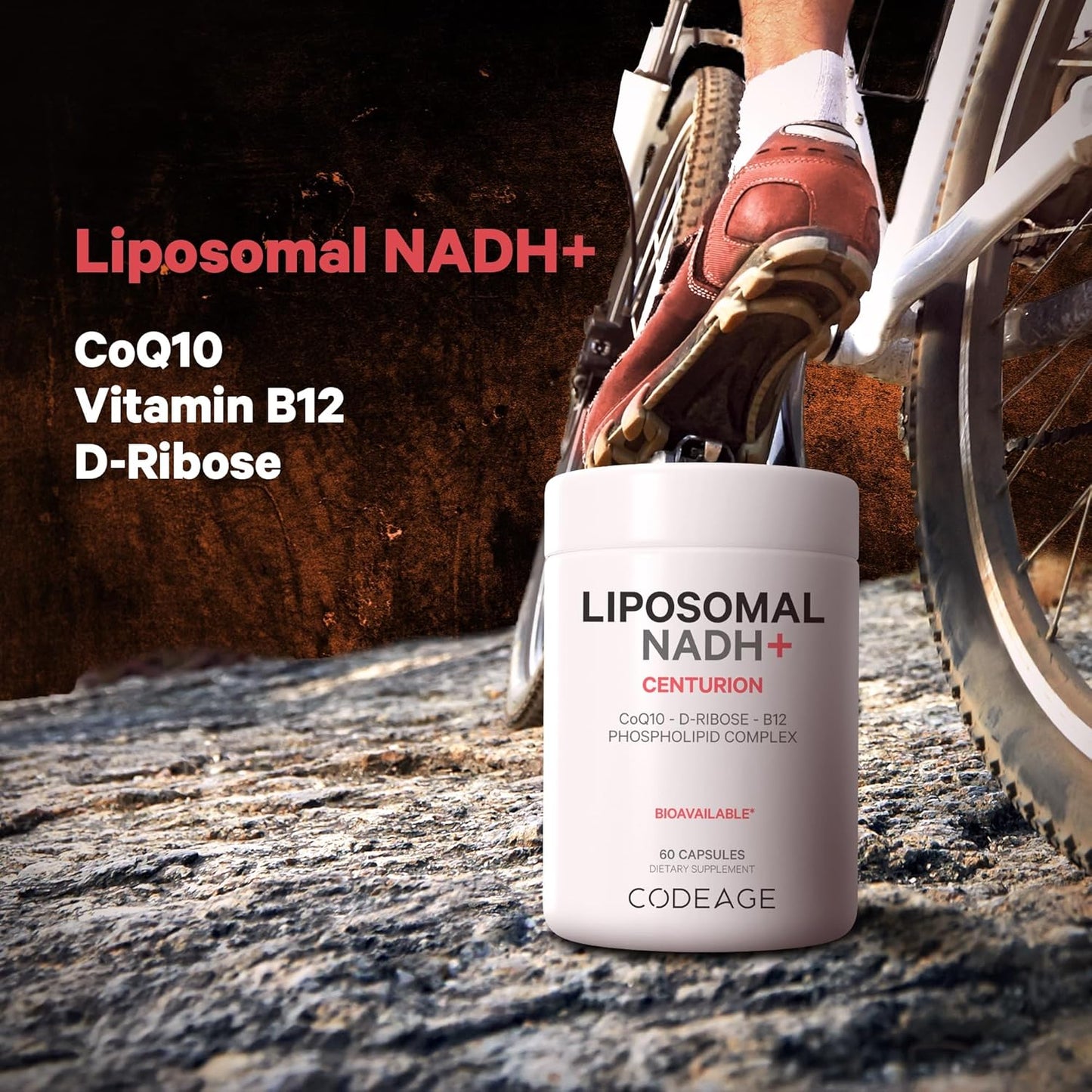 Liposomal NADH+ Supplement with Vitamin B12, D-Ribose, and CoQ10 - 2-Month Supply - Non-GMO - 60 Capsules