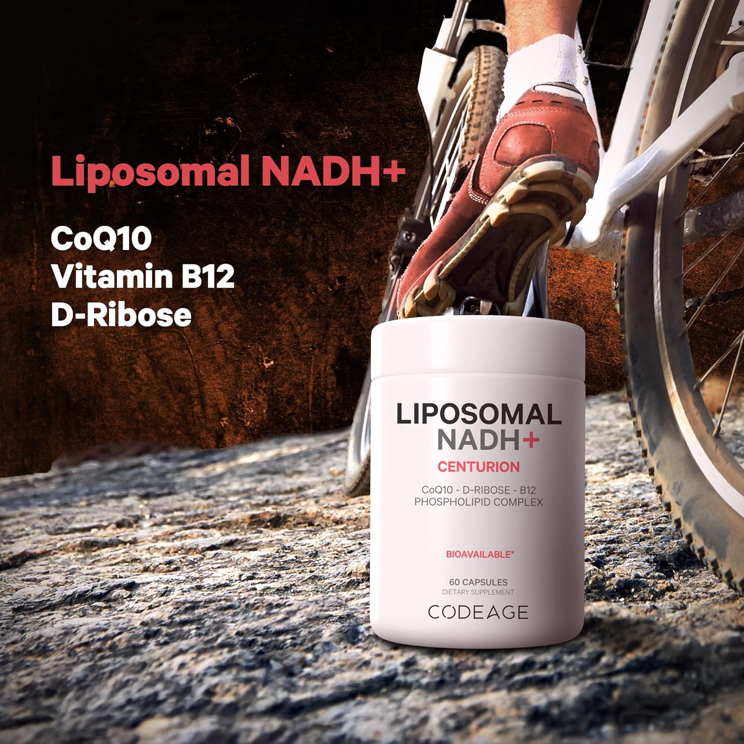 Liposomal NADH+ Supplement with Vitamin B12, D-Ribose, and CoQ10 - 2-Month Supply - Non-GMO - 60 Capsules