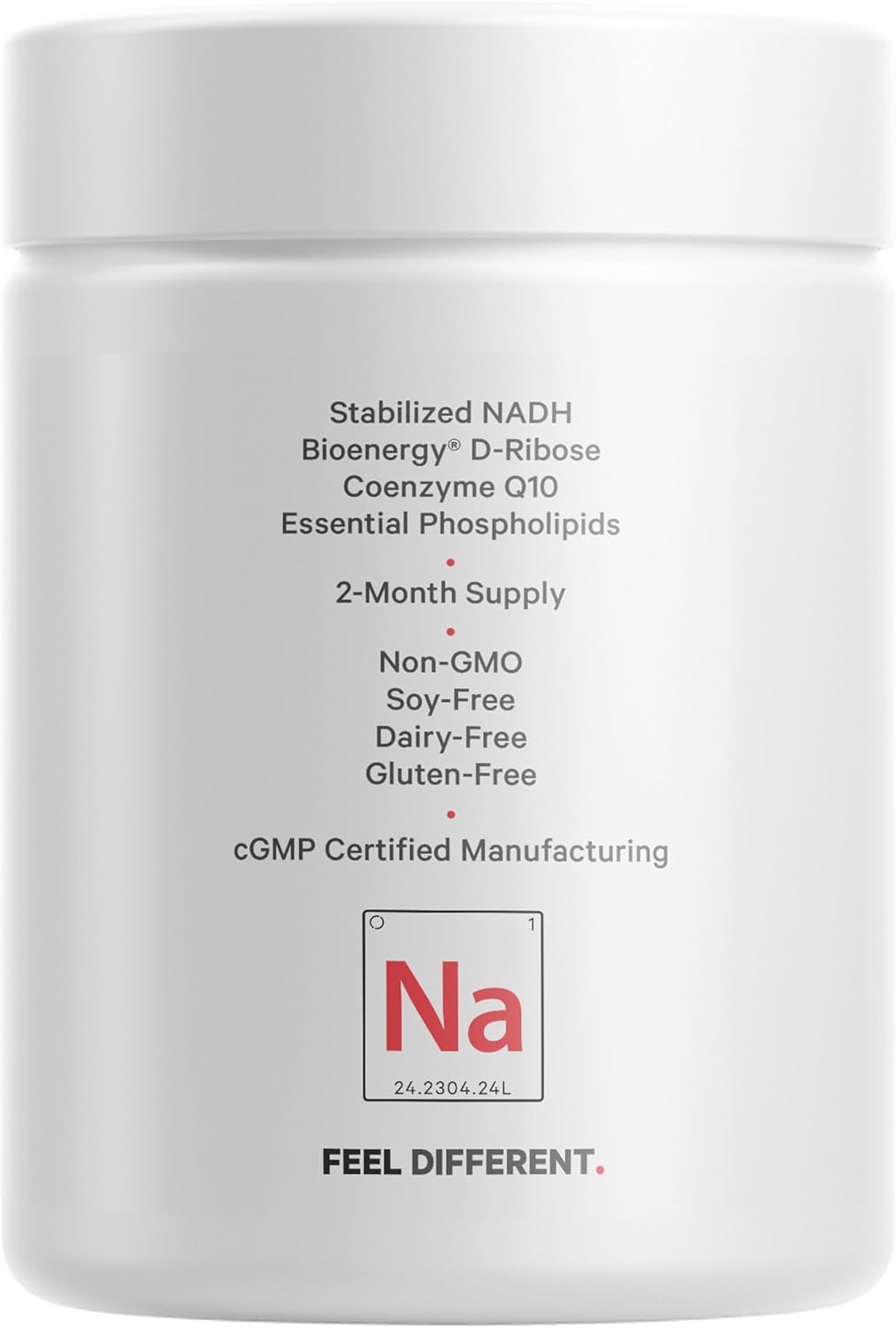 Liposomal NADH+ Supplement with Vitamin B12, D-Ribose, and CoQ10 - 2-Month Supply - Non-GMO - 60 Capsules