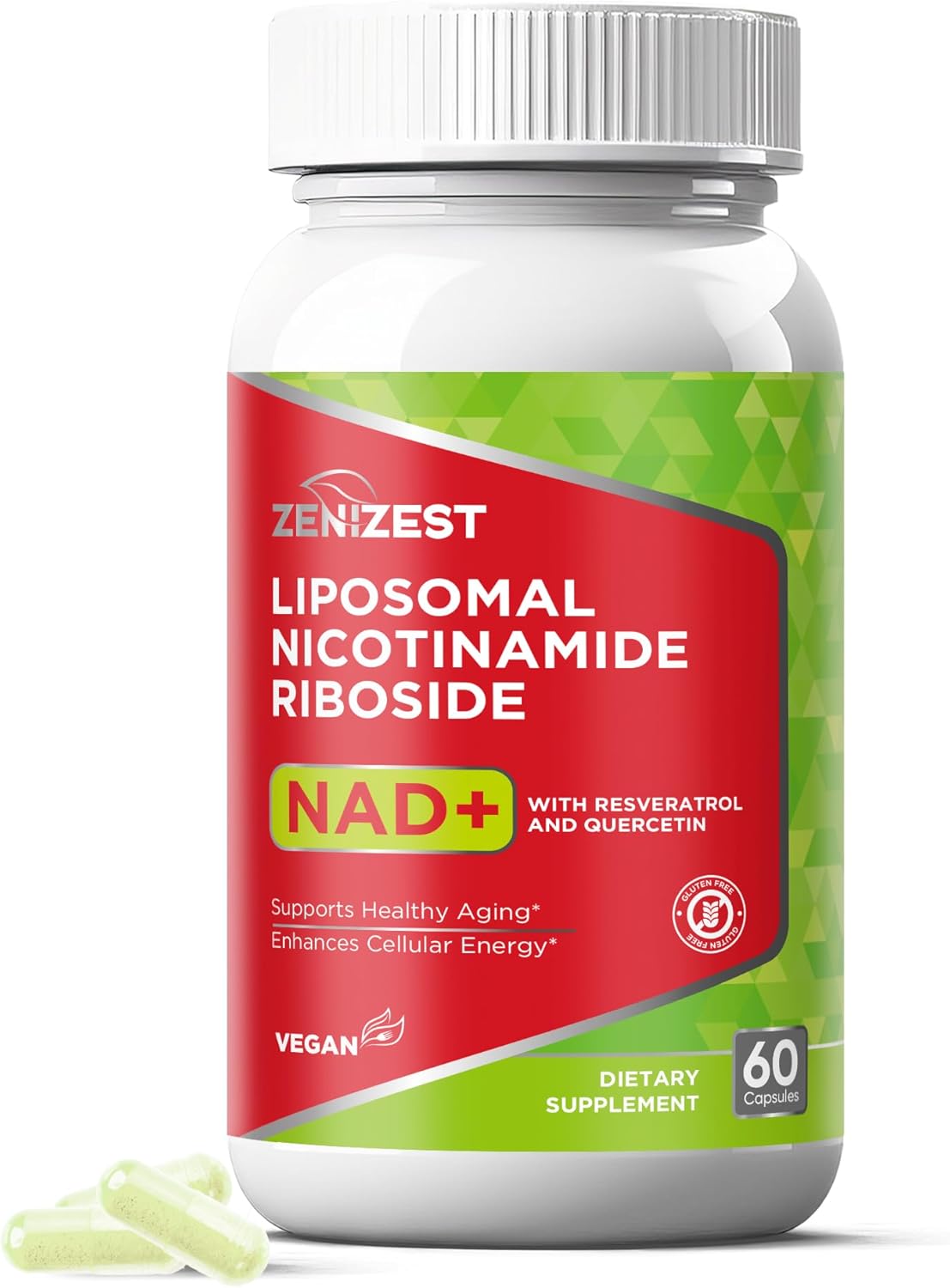 Liposomal Nicotinamide Riboside with Resveratrol & Quercetin Supplement for Anti-Aging & Energy Boost