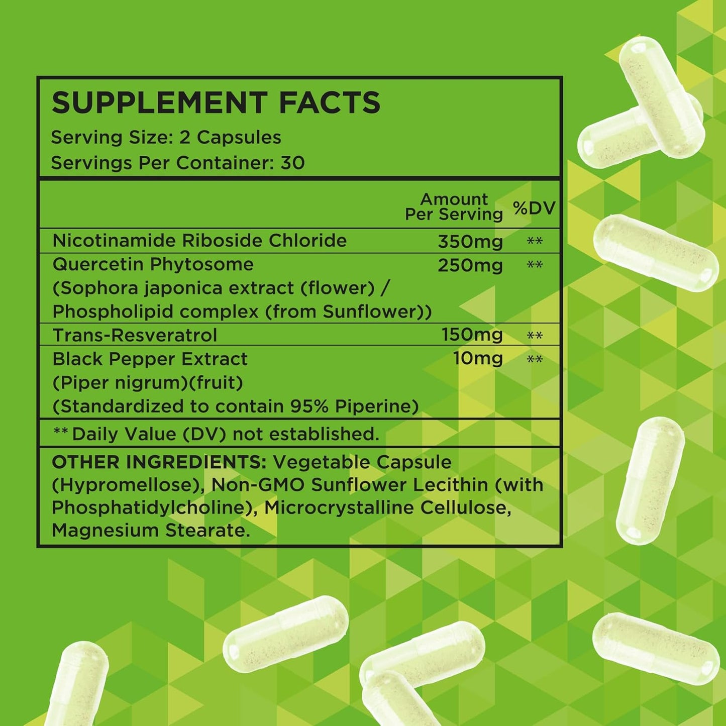 Liposomal Nicotinamide Riboside with Resveratrol & Quercetin Supplement for Anti-Aging & Energy Boost